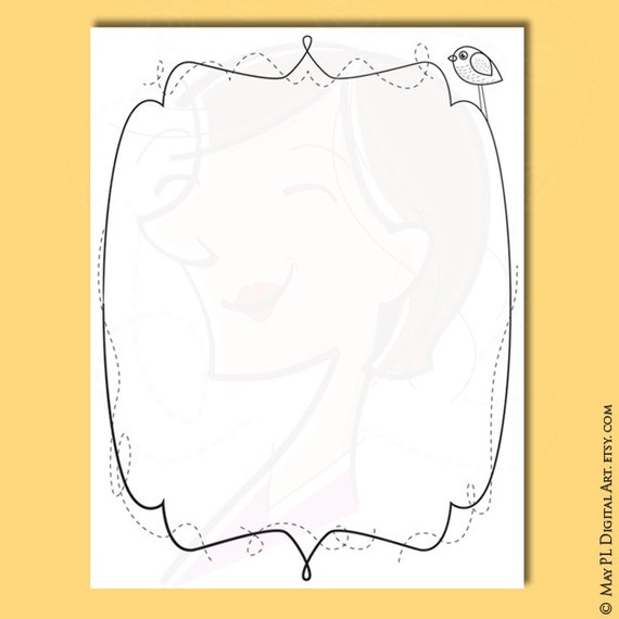 Teacher printables certificate borders handdrawn whimsical page frames clipart great as certificate x size or as coloring pages