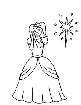 Princess coloring page by b for butterfly tpt
