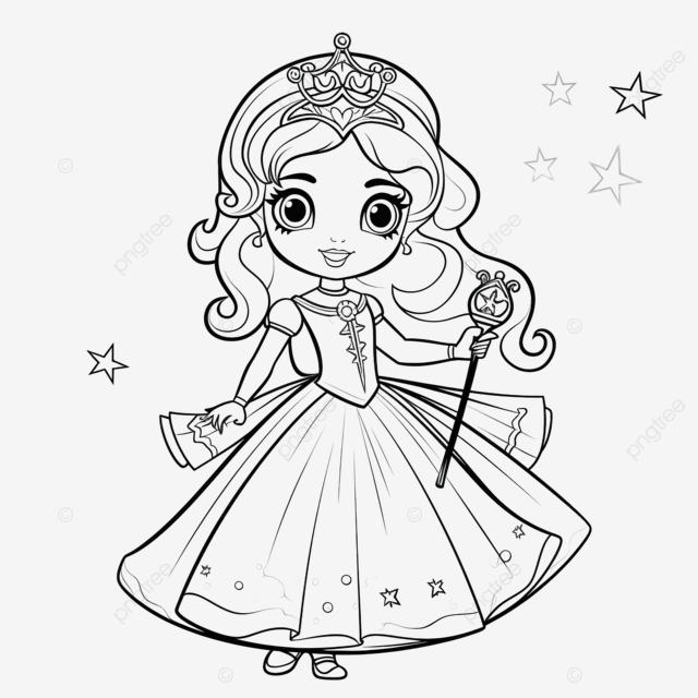 Cartoon snow princess character for coloring page activity vector illustration kids activity kids game children kindergarten png transparent image and clipart for free download