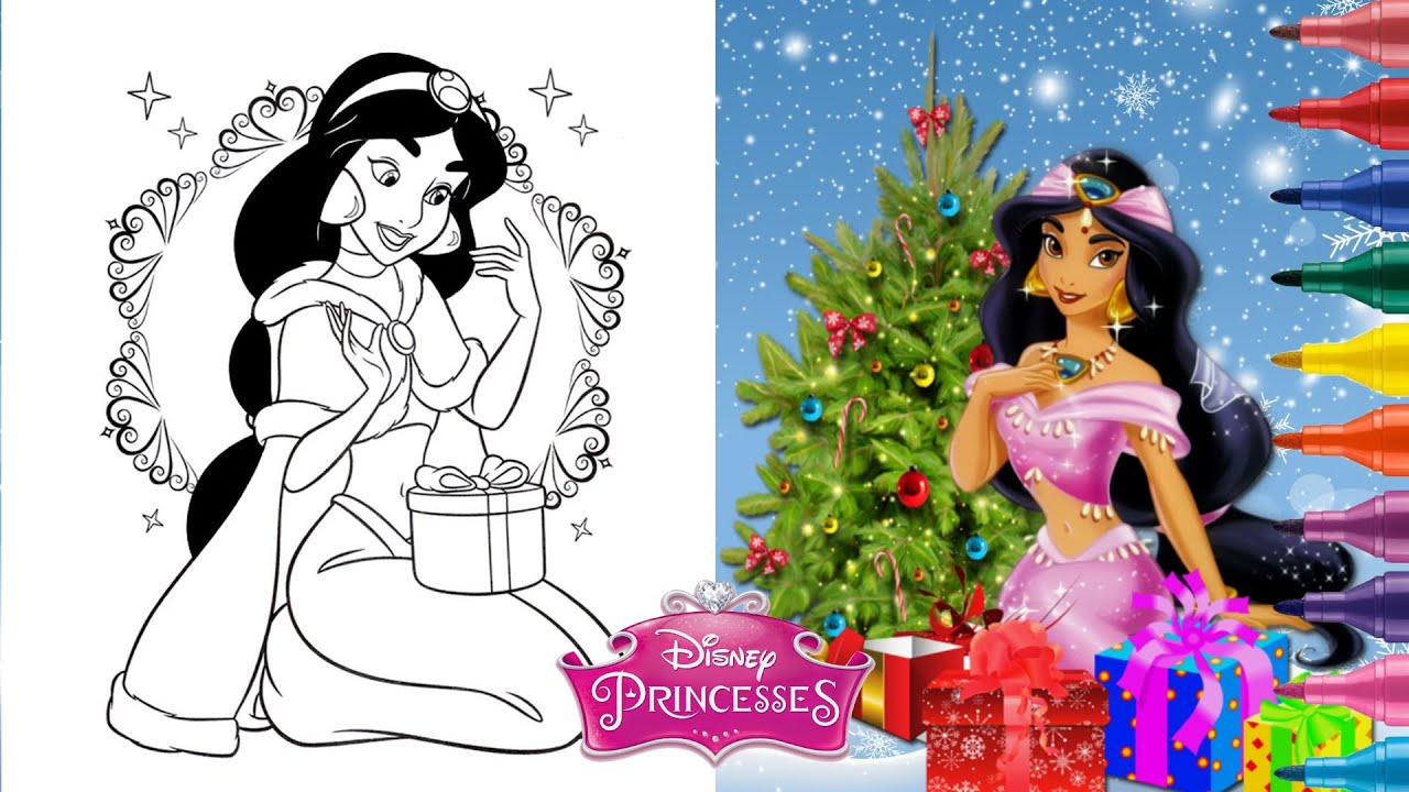 Disney princess christas coloring jasine coloring page disney princess jasine coloring page