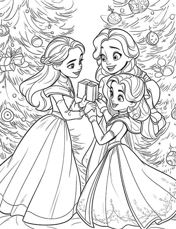 Joyful christmas tree coloring pages