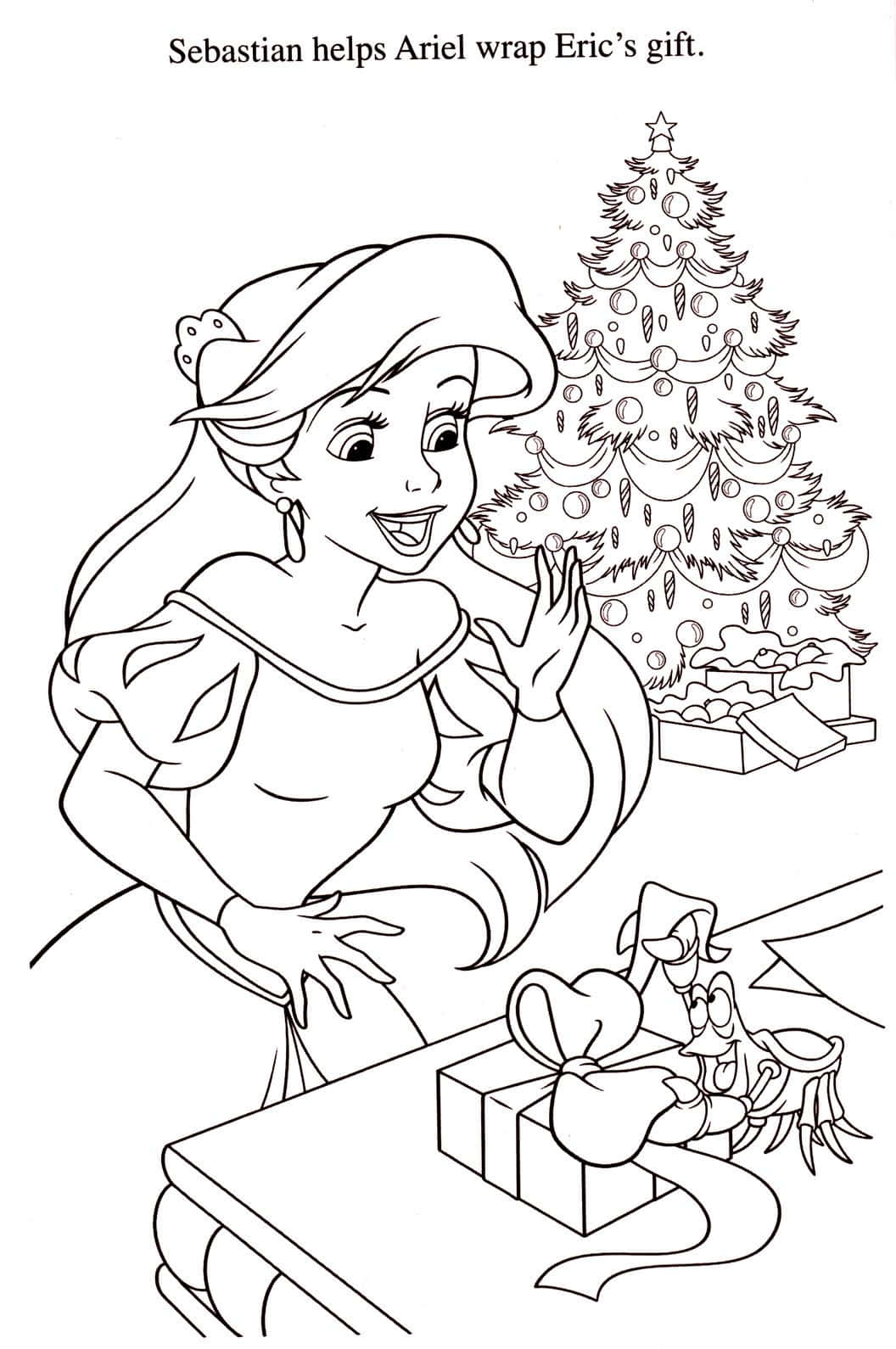 Download christmas coloring ariel picture