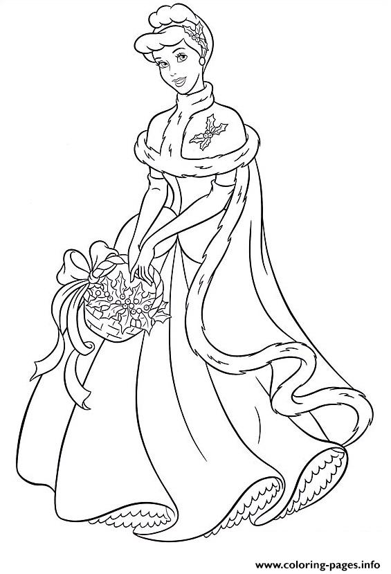 Princess christmas coloring page printable