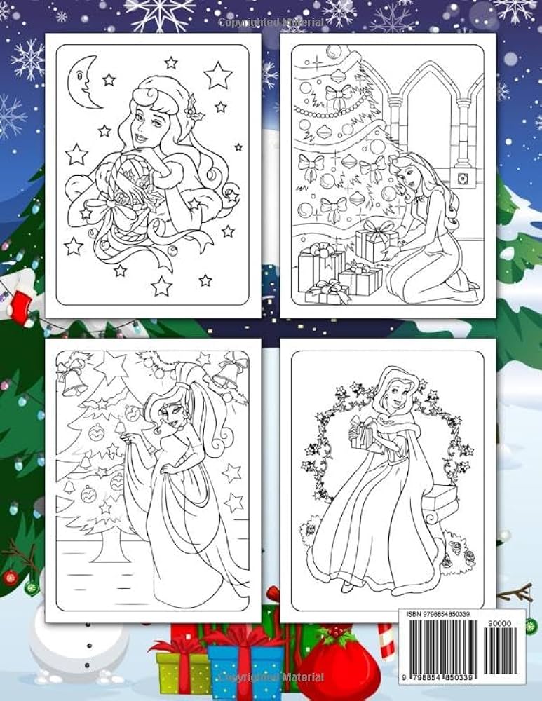 Christmas princess loring book a fantastic princess loring pages in christmas theme for kids christmas loring gift tg dad books