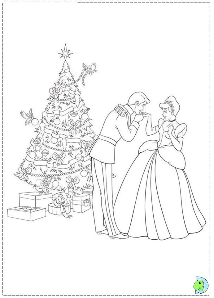 Christmas disney princess coloring page