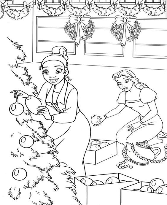 Free easy to print tiana coloring pages