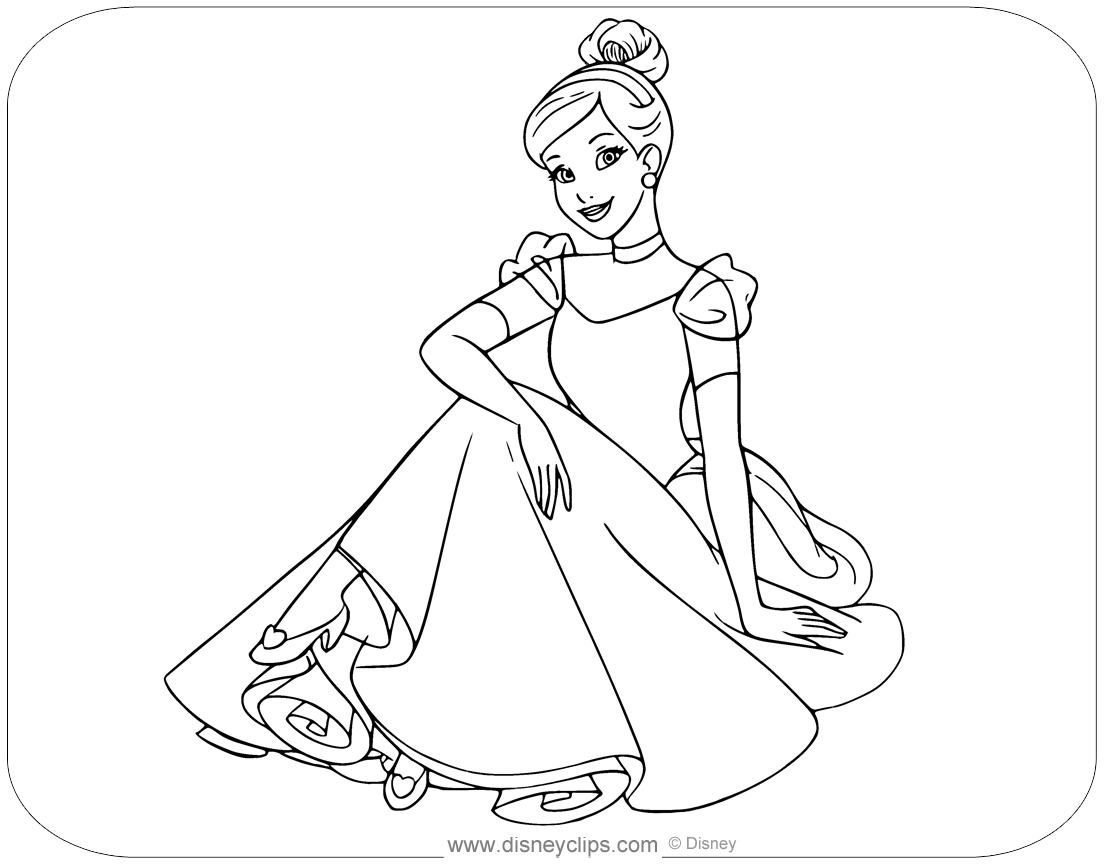 Disneys cinderella printable coloring pages pdf