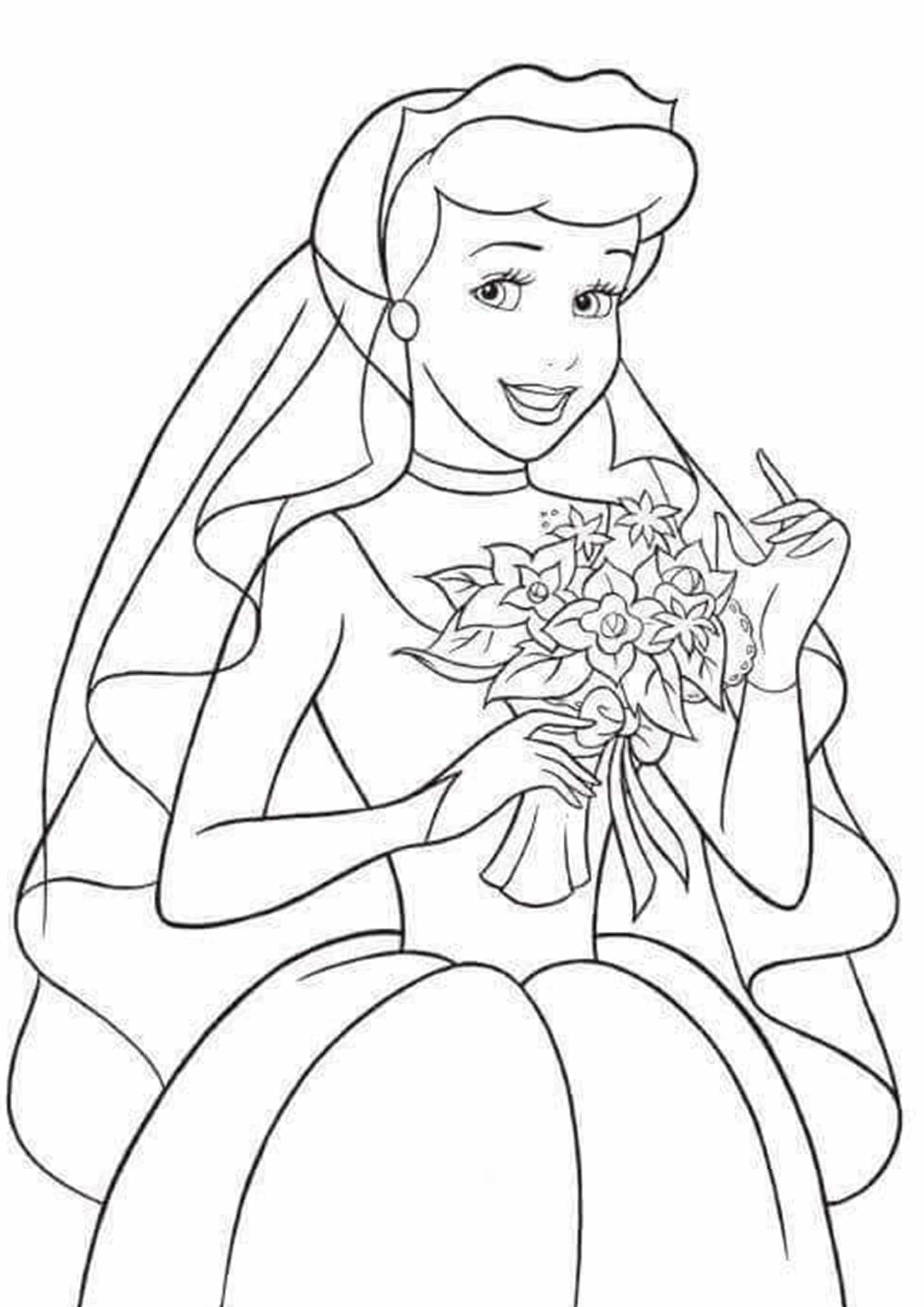Free easy to print cinderella coloring pages