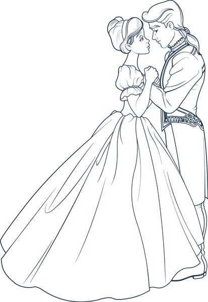 Hundred cinderella coloring pages royalty