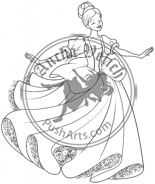 The ball dance of cinderella coloring page â illustrations by ania velichkovsky