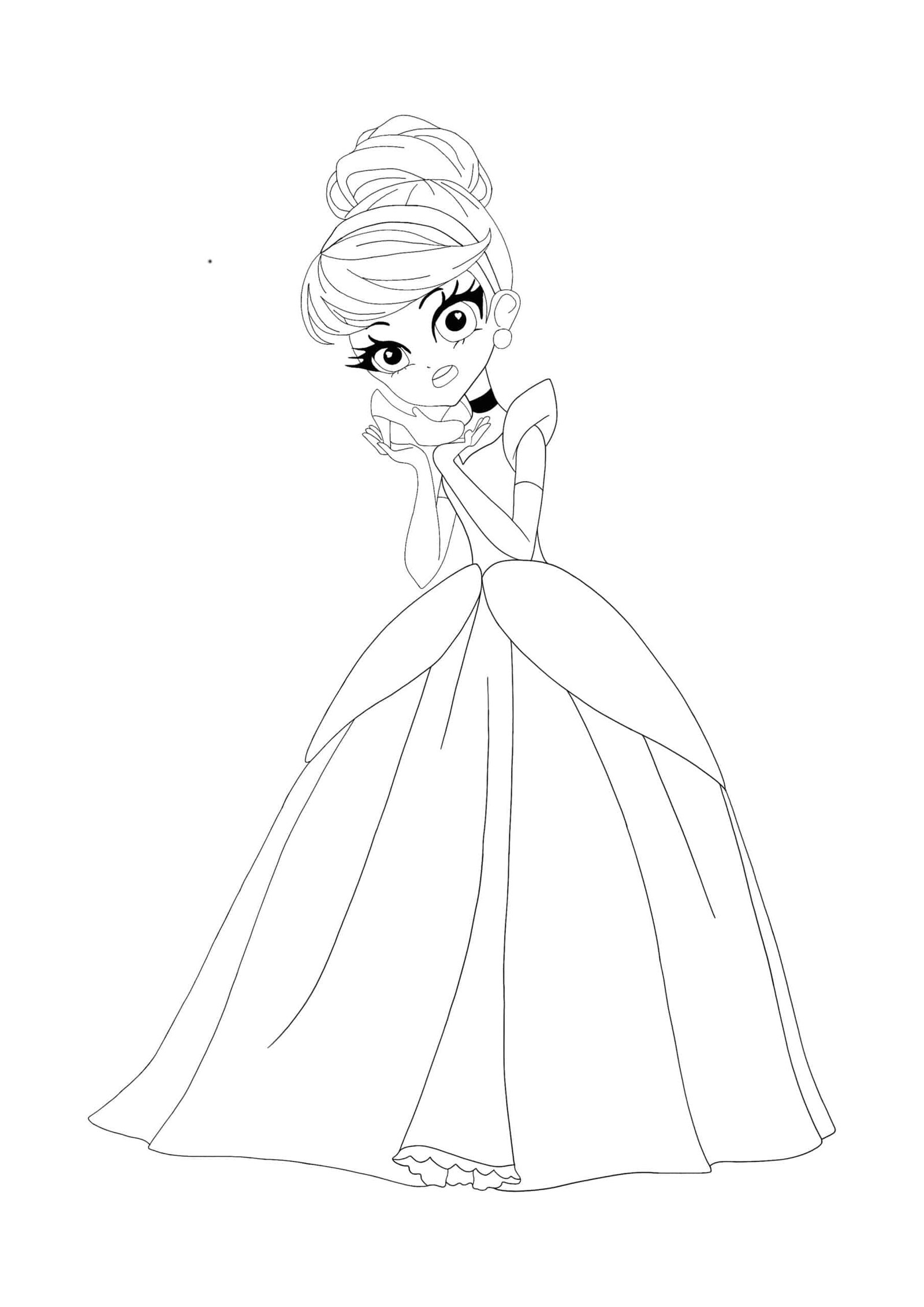 Anime disney princess cinderella coloring pages