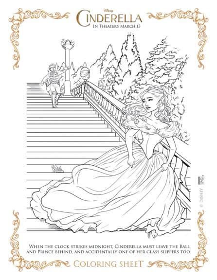 Download nine cinderella coloring sheets cinderella cinderellaevent