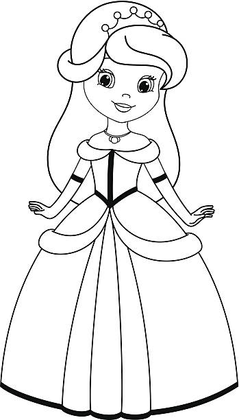 Princess coloring page stock illustration