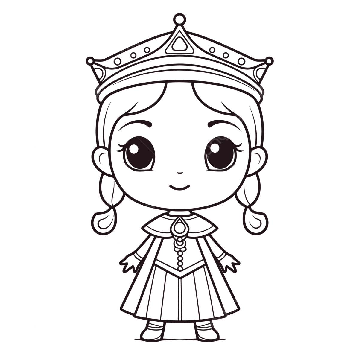 Little princess with a crown coloring sheet outline sketch drawing vector crown drawing wing drawing ring drawing png and vector with transparent background for free download