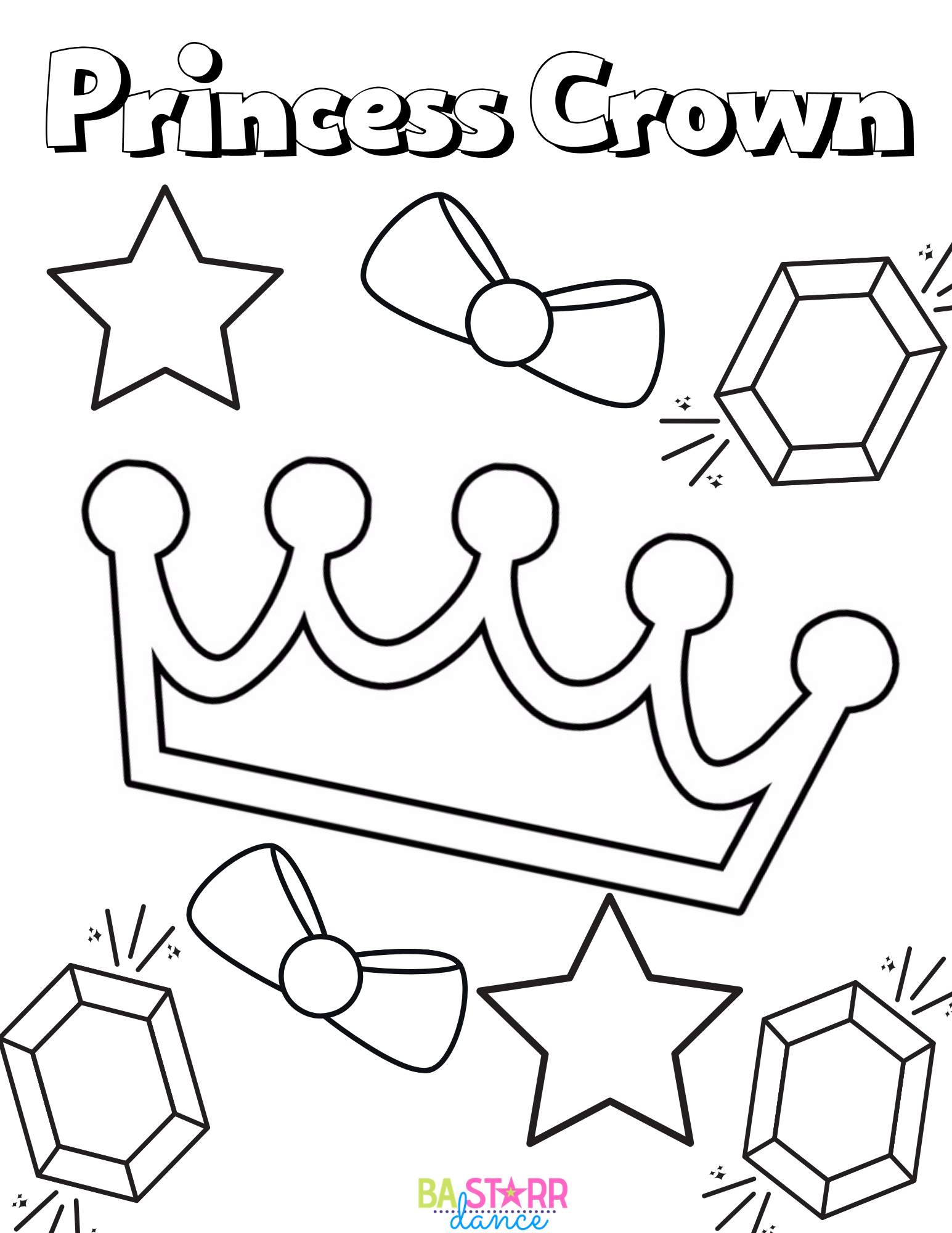 Free princess crown coloring sheets