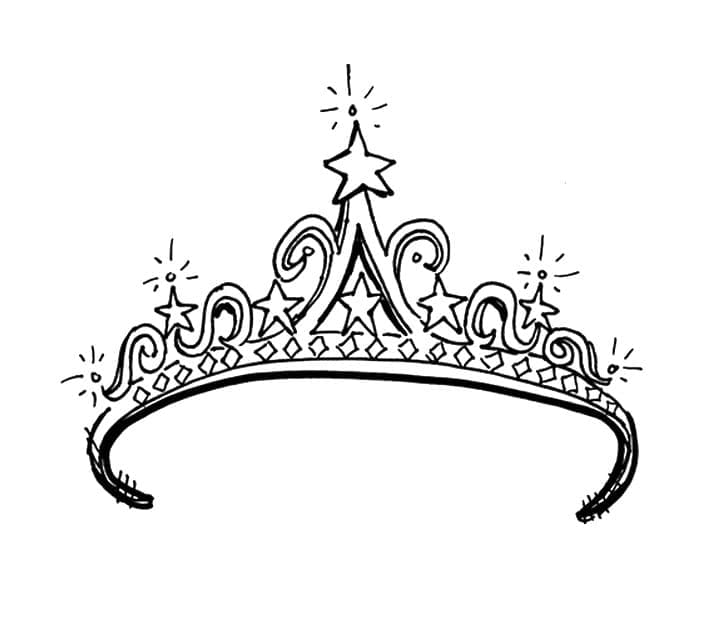 Fantastic princess crown coloring page