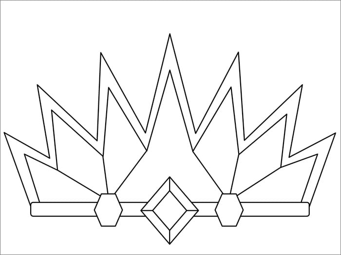 Free crown shape s crafts and colouring pages