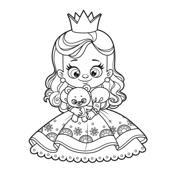 Princess crown coloring pages stock illustrations royalty