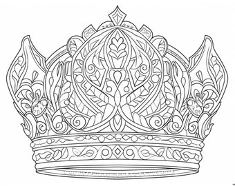 Crown coloring pages for kids and adults coronation coloring sheets crowns for a king queen prince or princess printable pdf pages