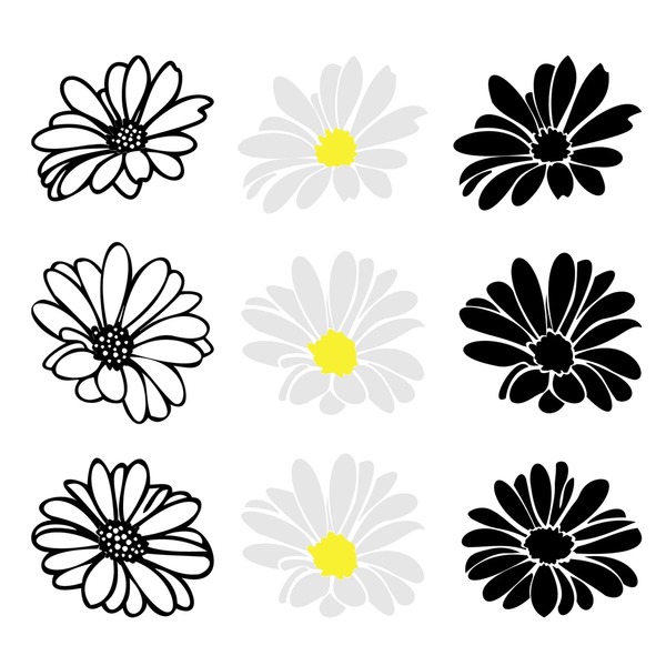 Daisy clip art black white royalty