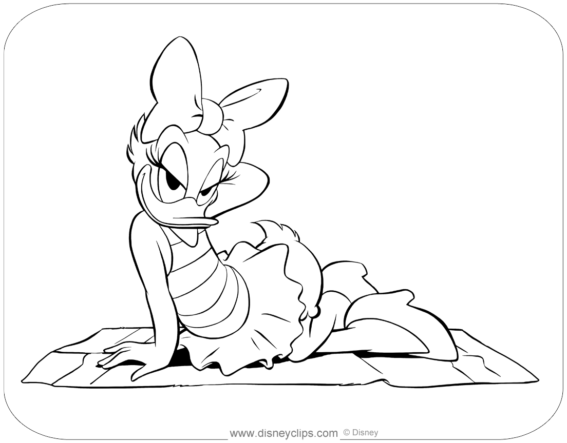 Printable daisy duck coloring pages