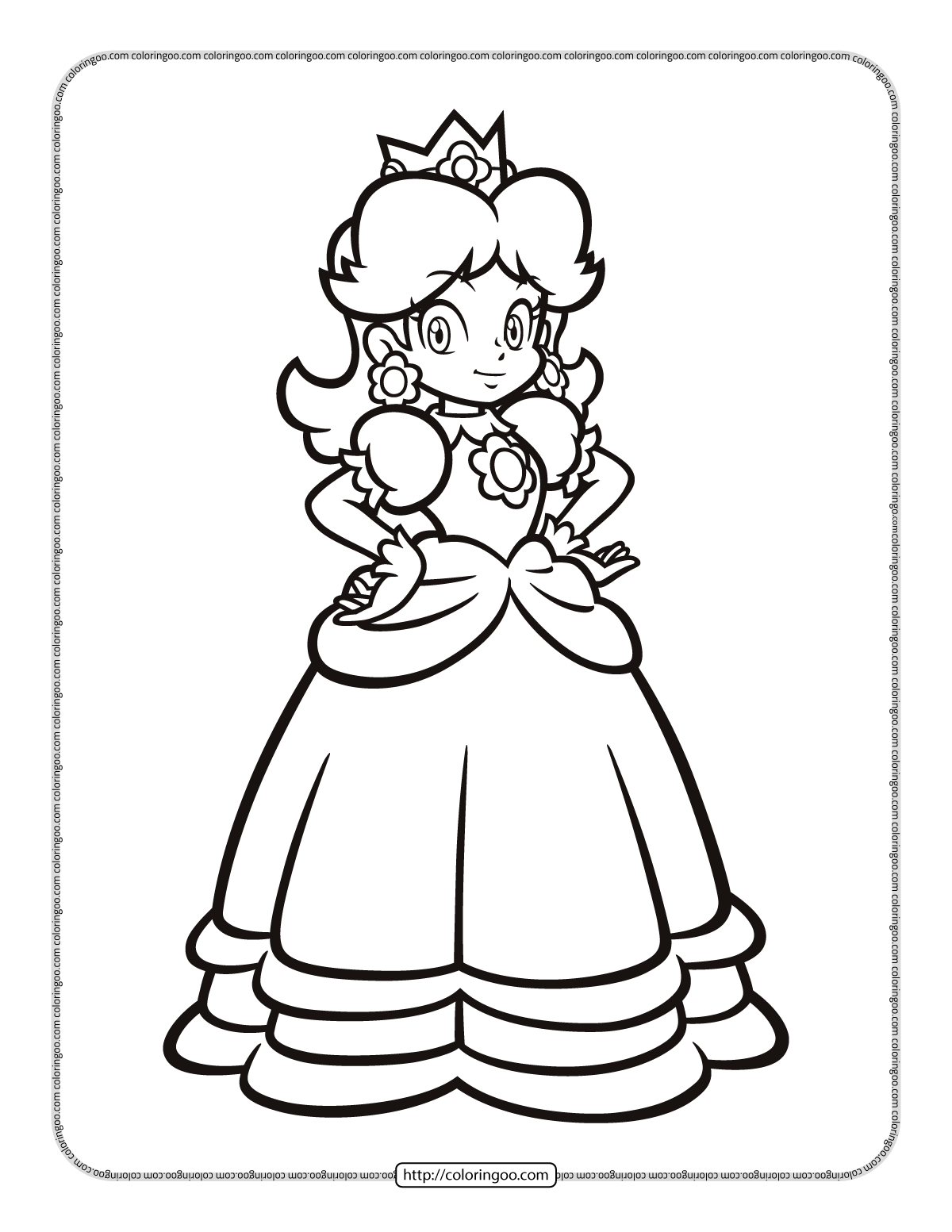 Princess daisy coloring pages