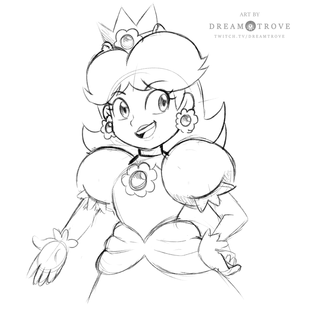 Dreamtrove â envtuber â on x here we have more drawings of princess daisy king kooper and lady bow from paper mario for subart httpstcoaqudscv x