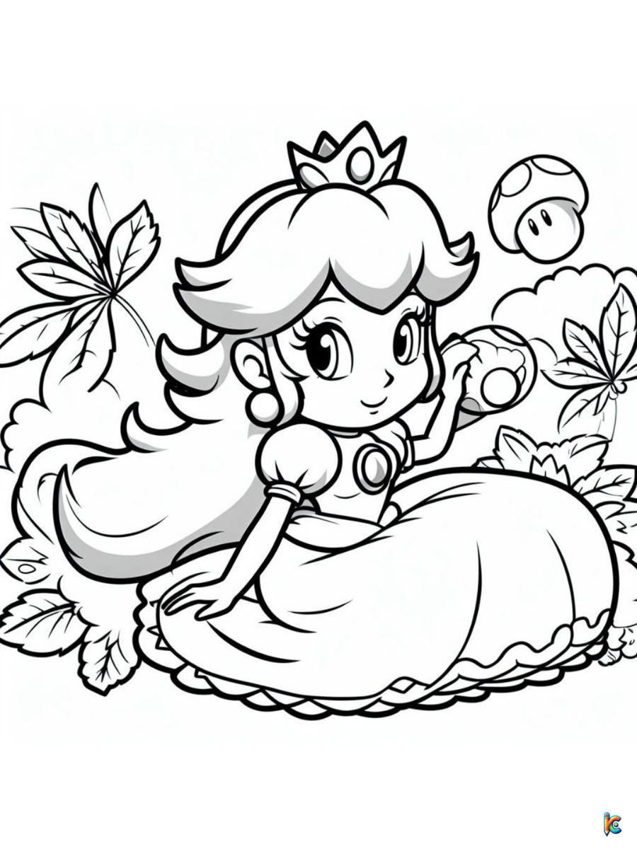 Princess peach coloring pages â