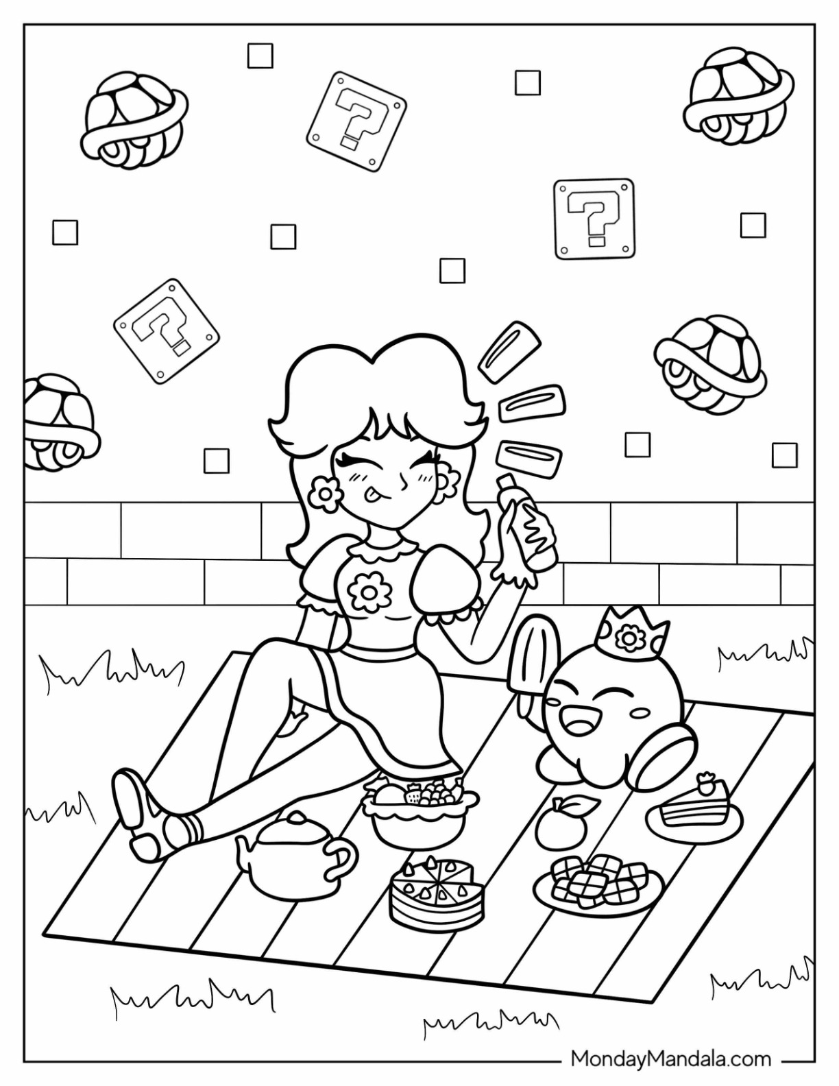 Princess daisy coloring pages free pdf printables