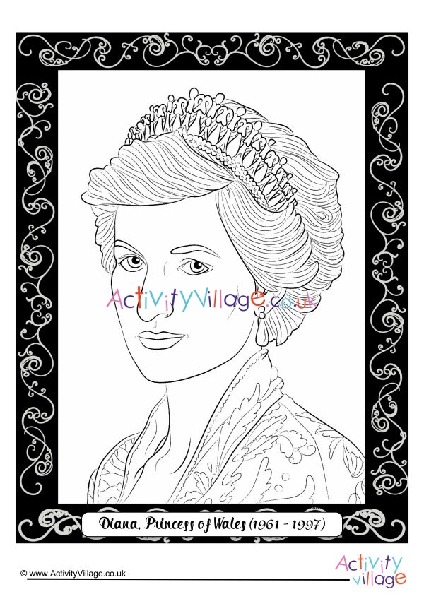 Princess diana portrait louring page