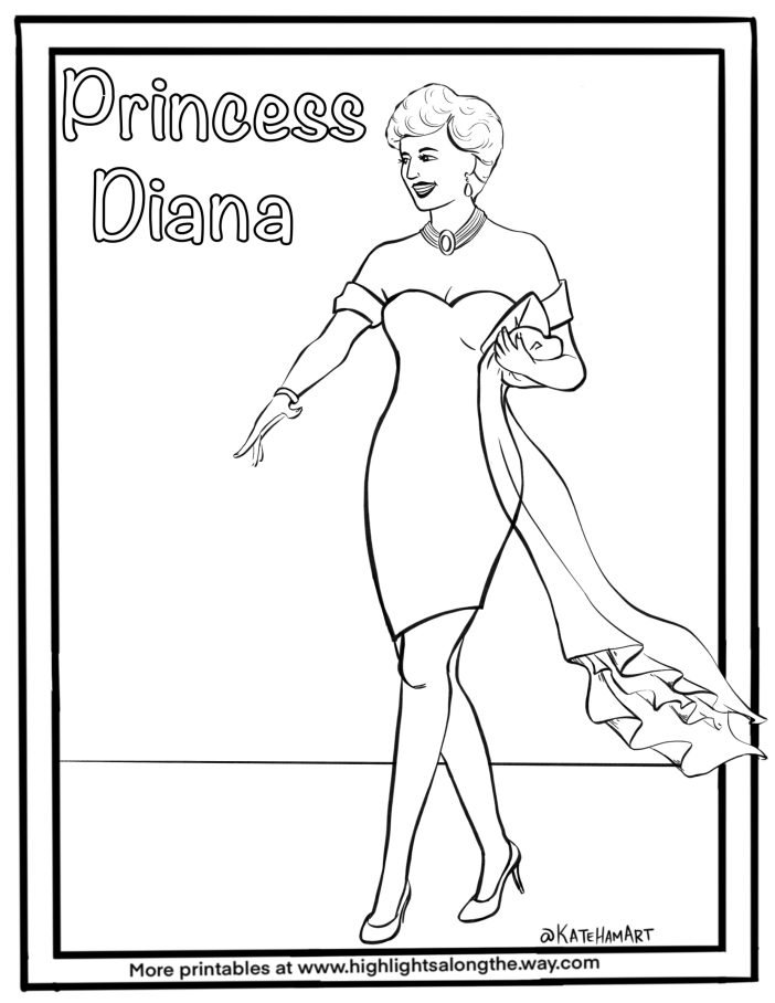 Princess diana coloring pages printable for free download