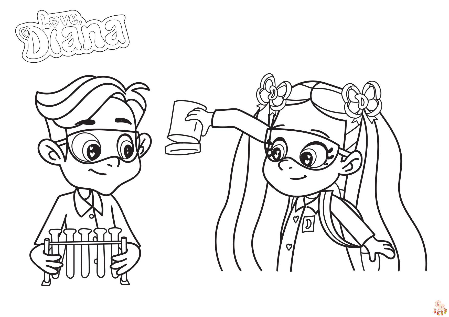 Enjoy free diana and roma coloring pages printable