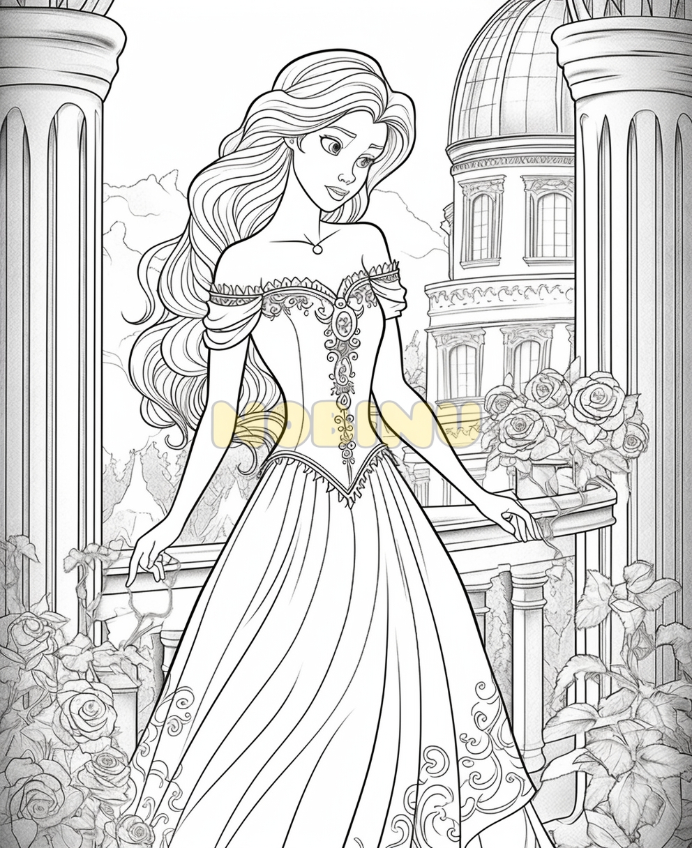 Princess disney coloring book pages for adults kids
