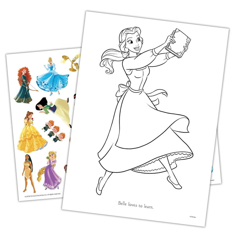 Disney princess page coloring and activity book with tattoos paperback