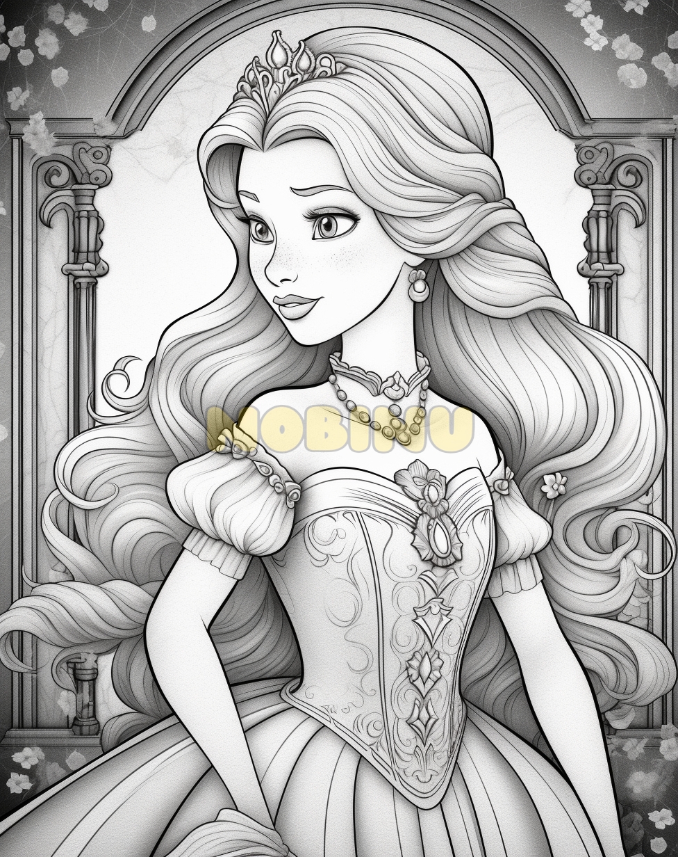 Princess disney coloring book pages for adults kids