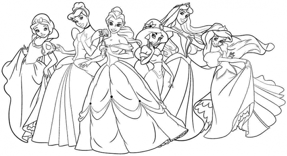 Free printable disney princesses coloring pages