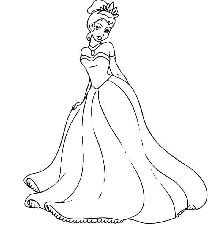 Tiana coloring pages pdf