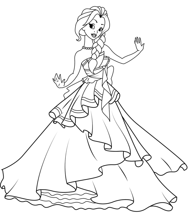 Dress coloring pages printable for free download