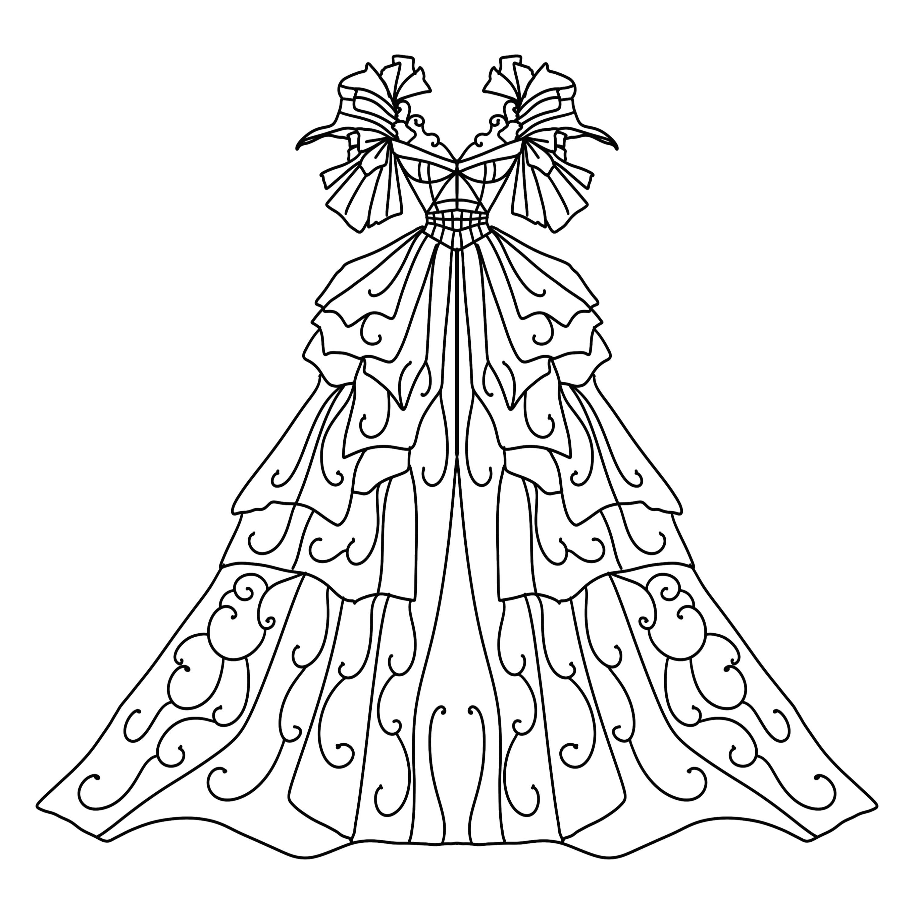 Fantasy dresses coloring pages
