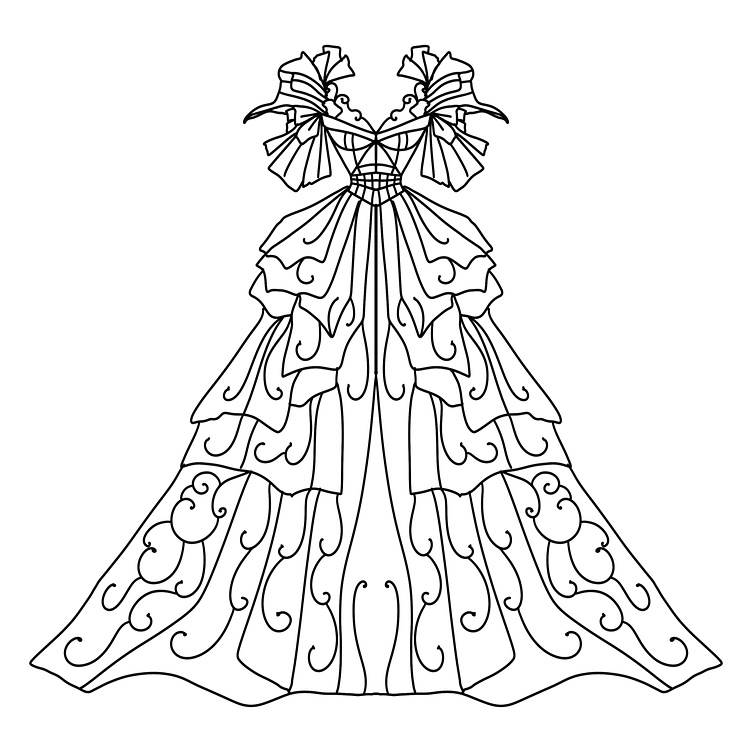 Fantasy dresses coloring pages