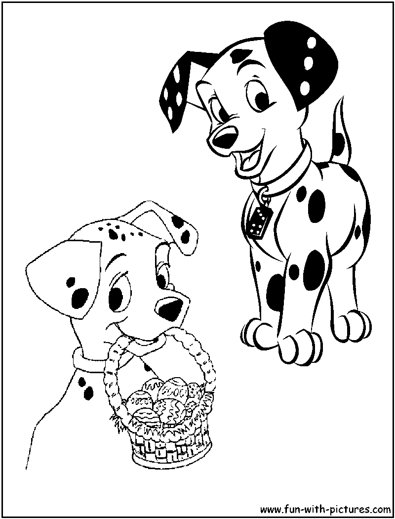 Dalmations easter coloring page