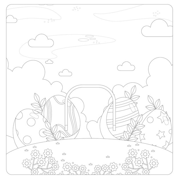 Premium vector easter coloring pages for kids