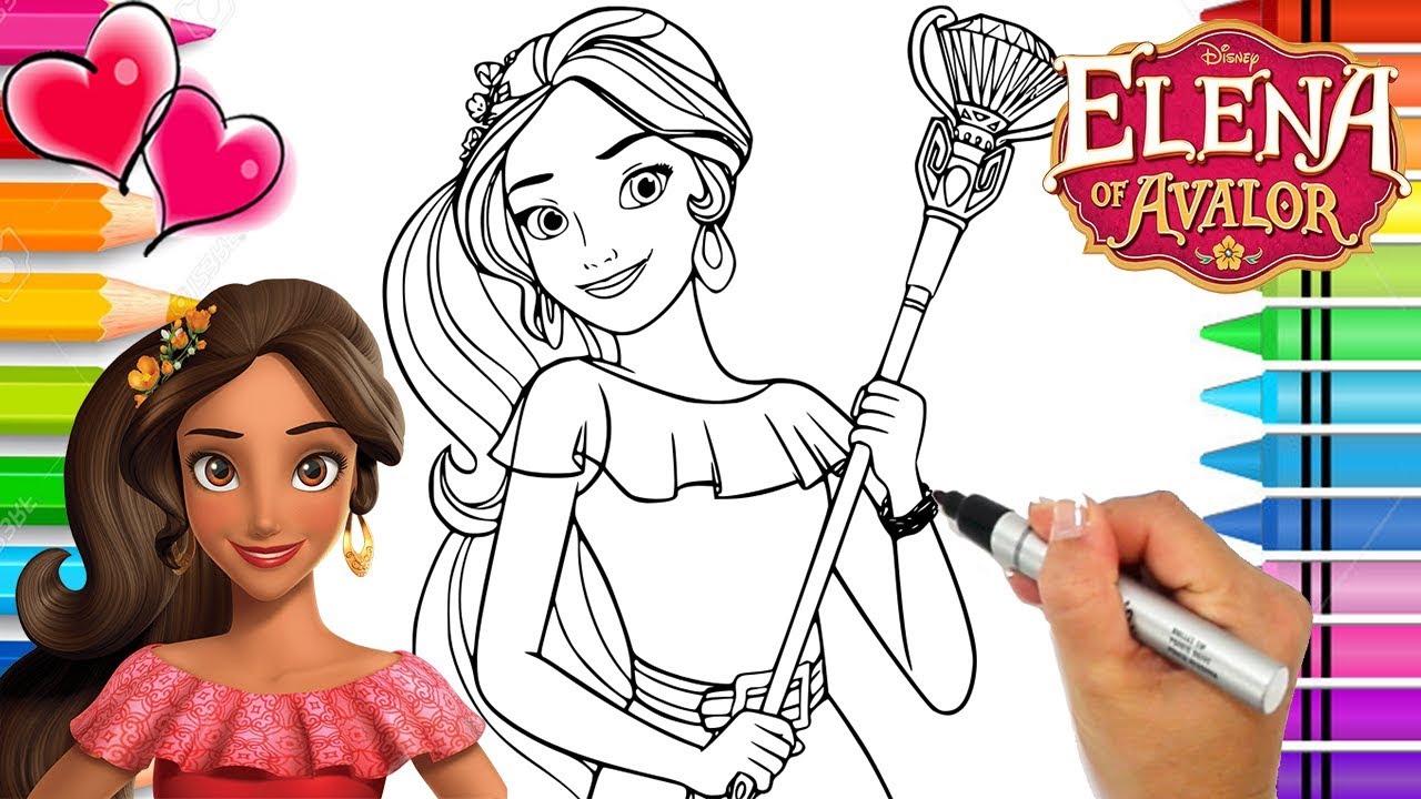 Disney elena of avalor coloring page elena of avalor coloring book disney jr draw and color