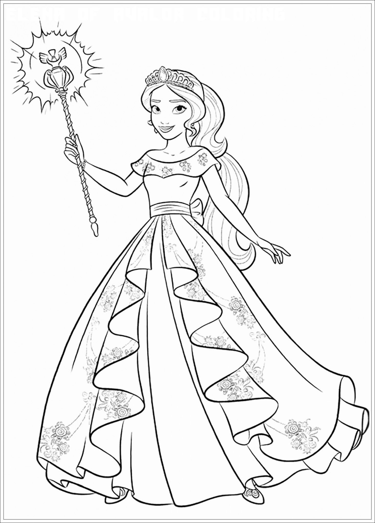 Elena of avalor coloring princess coloring pages cartoon coloring pages disney coloring pages