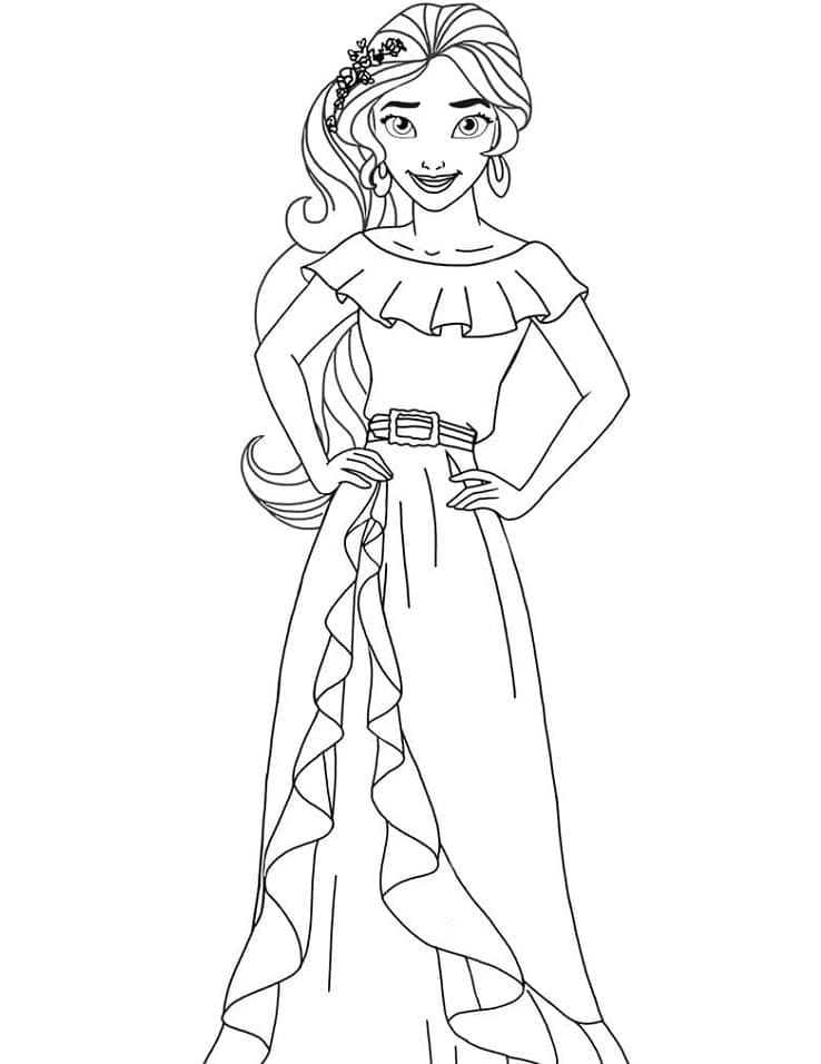 Pretty princess elena coloring page