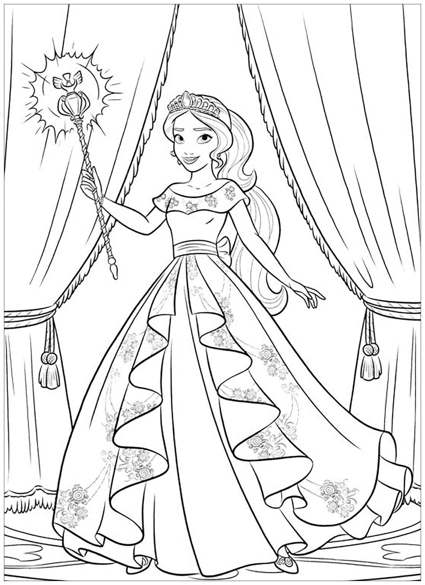Free drawing of elena avalor to download and color