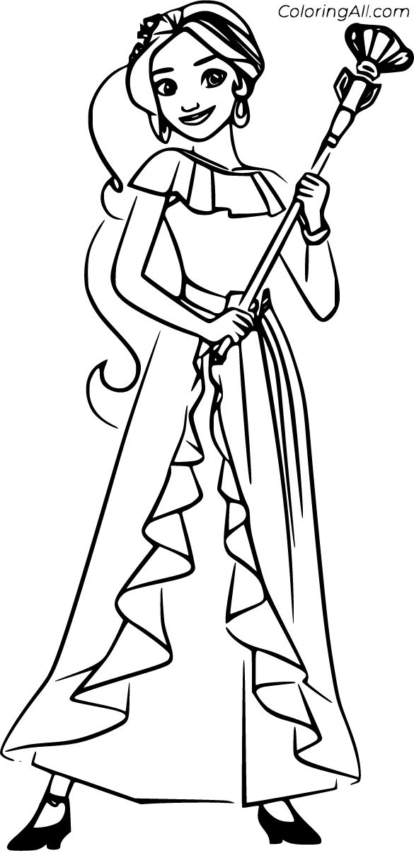 Colorful elena of avalor coloring pages