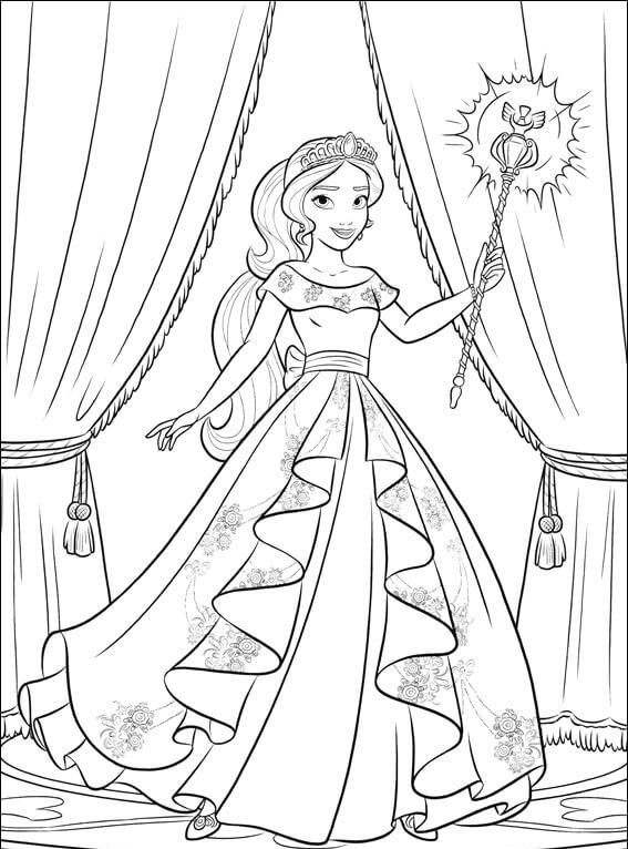 Printable elena of avalor coloring pages