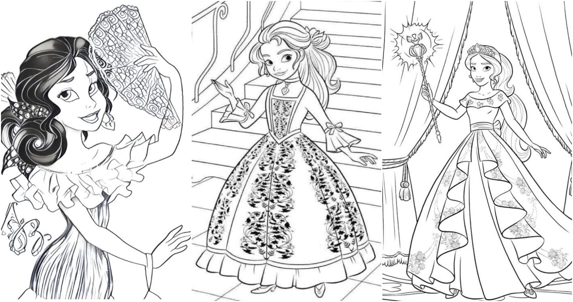 Free elena of avalor coloring pages for kids and adults