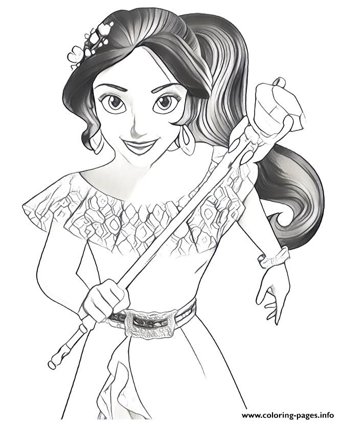 Elena of avalor disney coloring page printable